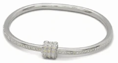 Pulsera esclava de acero quirurgico cierre a rosca con stras cristal